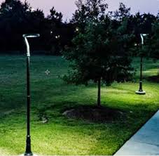 Solar pole lights in park — expanding coverage over time