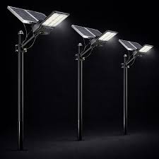 Three commercial solar pole lights — lighting plan and product selection